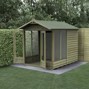 Forest Garden 4life Apex Summerhouse 6x8 with Double Door and 5 Windows