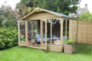 Forest Garden 4life Apex Summerhouse 8x10 with Double Doors and 6 Windows