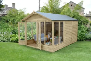 Forest Garden 4life Apex Summerhouse 8x12 with Double Doors and 6 Windows