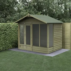Forest Garden 4life Apex Summerhouse 8x6 with a Double Door and 4 Windows