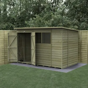 Forest Garden 4life Pent Shed 10x6 with 2 Windows and Double Door
