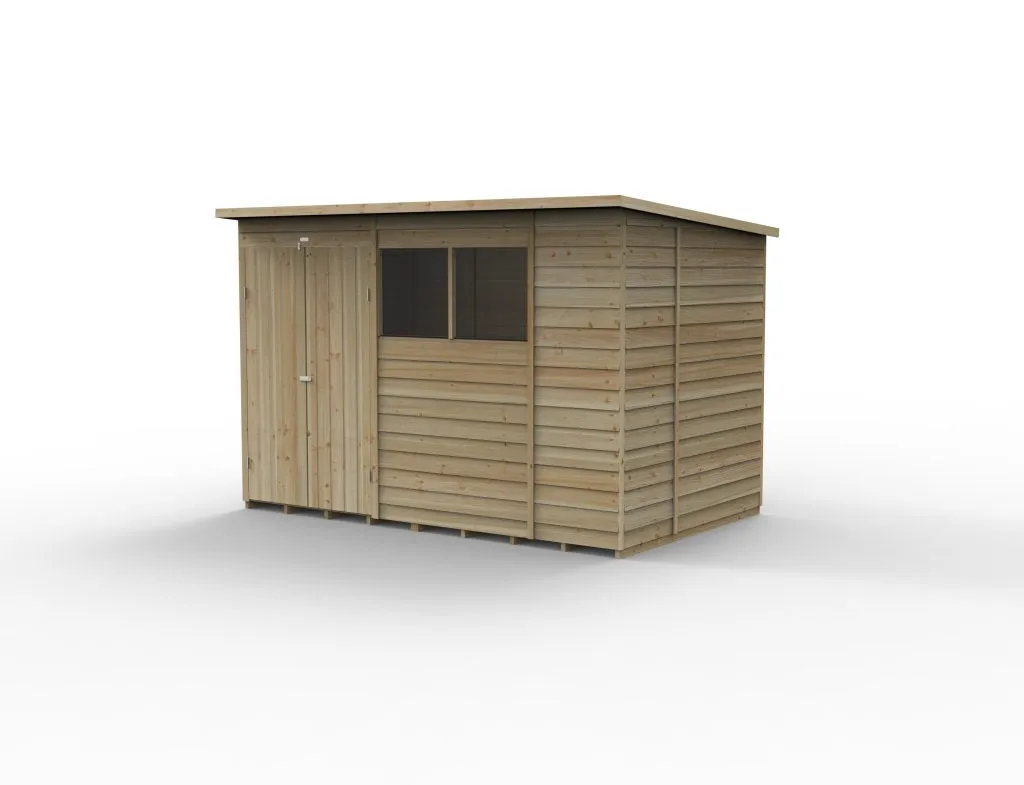 Forest Garden 4life Pent Shed 10x6 with 2 Windows and Double Door