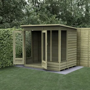 Forest Garden 4life Pent Summerhouse 7x5 with Double Doors and 4 Windows