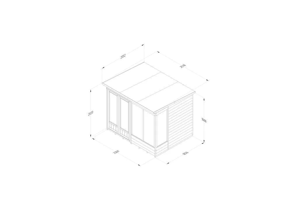 Forest Garden 4life Pent Summerhouse 8x6 - Double Door and 4 Windows