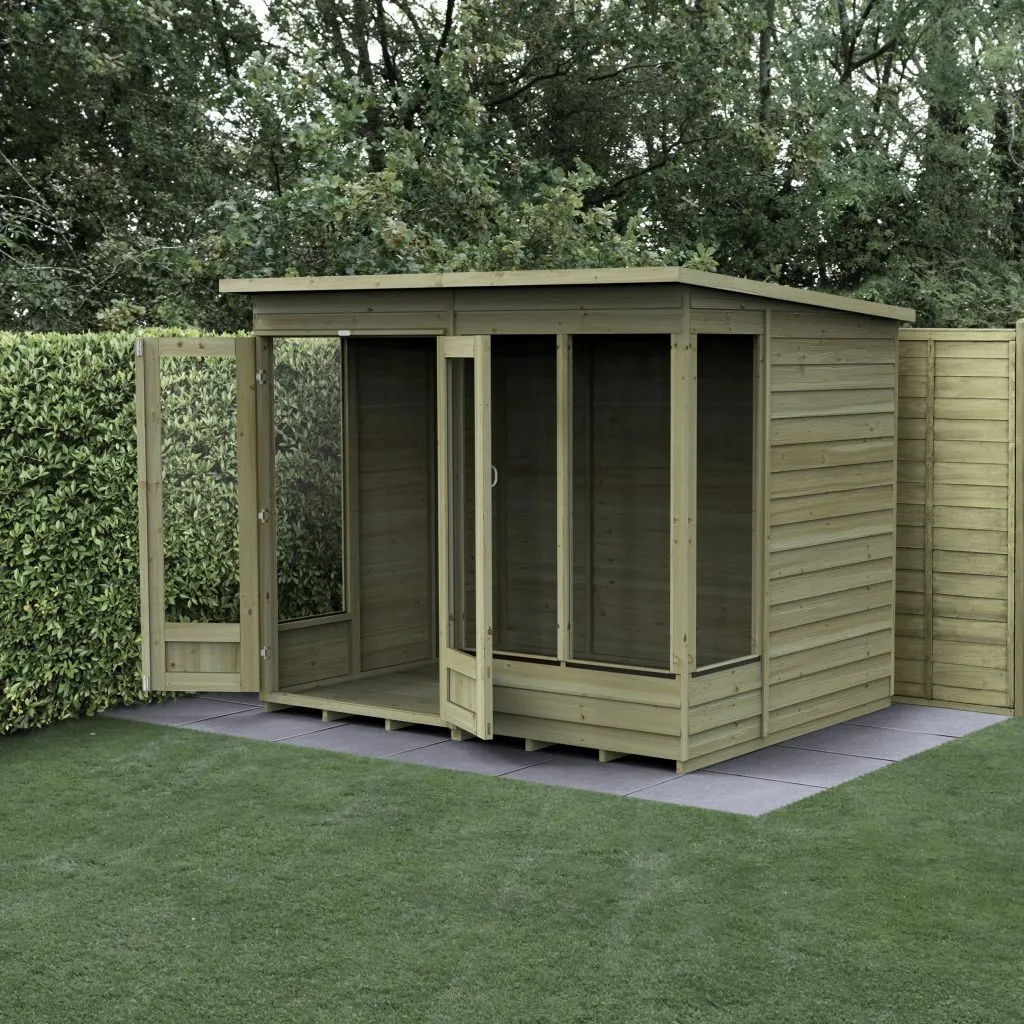 Forest Garden 4life Pent Summerhouse 8x6 - Double Door and 4 Windows