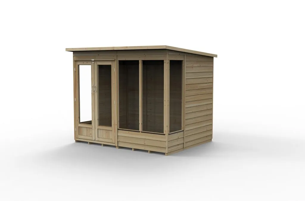 Forest Garden 4life Pent Summerhouse 8x6 - Double Door and 4 Windows