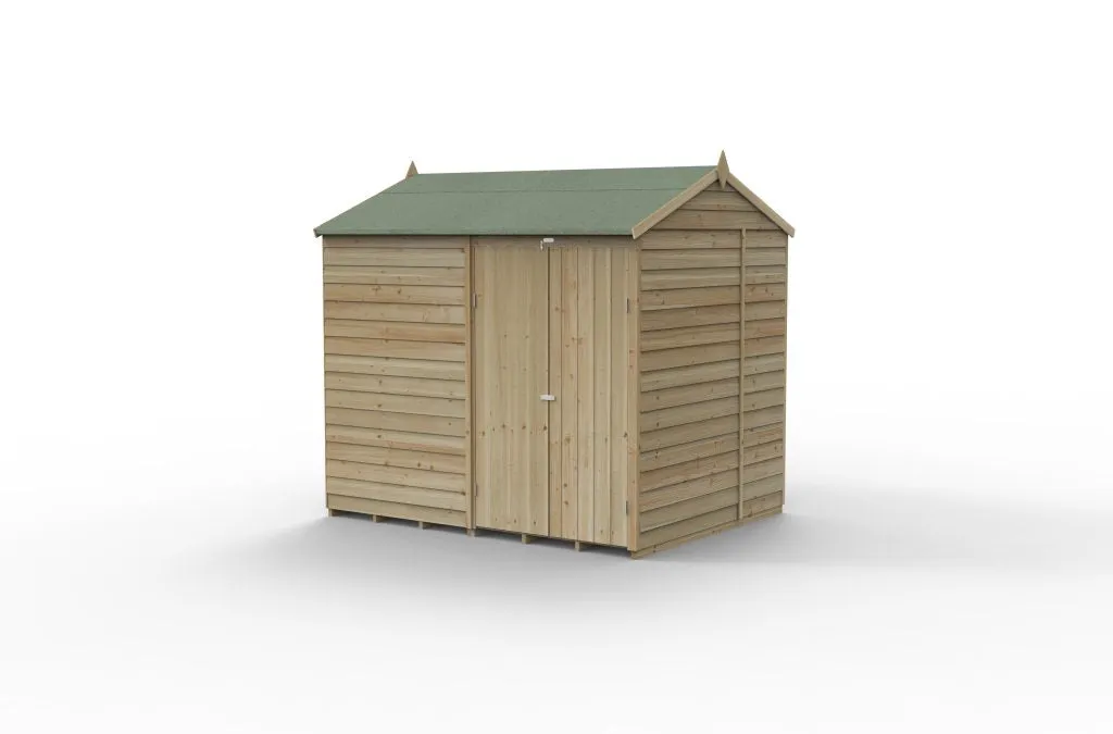 Forest Garden 4life Reverse Apex Shed 8x6 with Double Door and No Windows