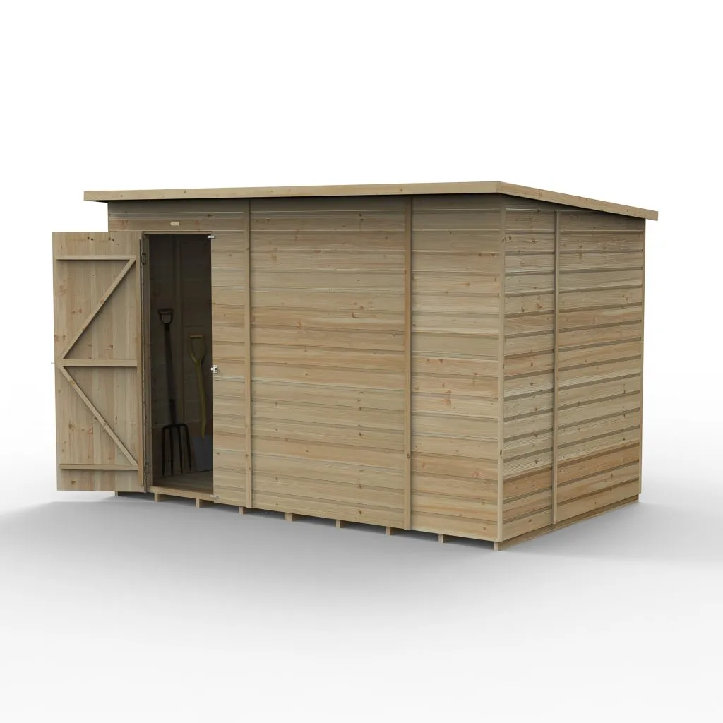Forest Garden Beckwood 10x6 Pent Shed without Windows