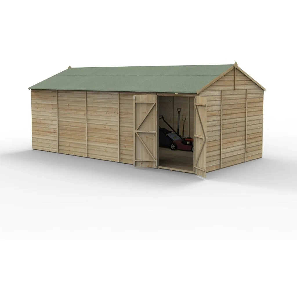 Forest Garden Beckwood 20x10 Reverse Apex Shed with No Windows and Double Door