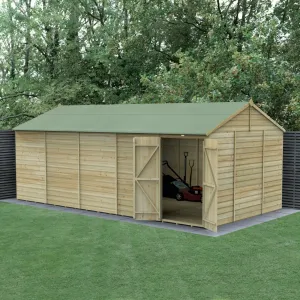 Forest Garden Beckwood 20x10 Reverse Apex Shed with No Windows and Double Door