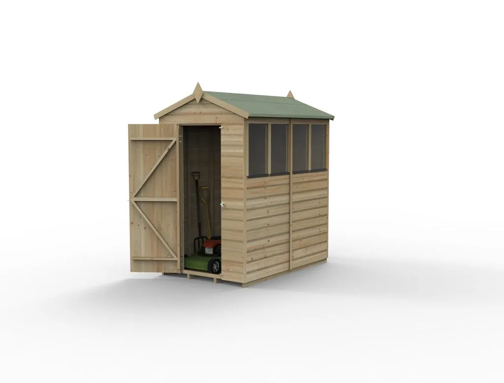Forest Garden Beckwood 4x6 Apex Shed with 4 Windows