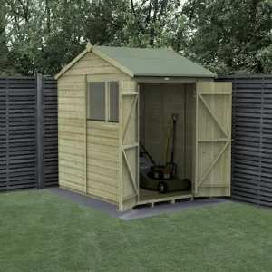 Forest Garden Beckwood 5x7 Reverse Apex Shed with 2 Windows and Double Door