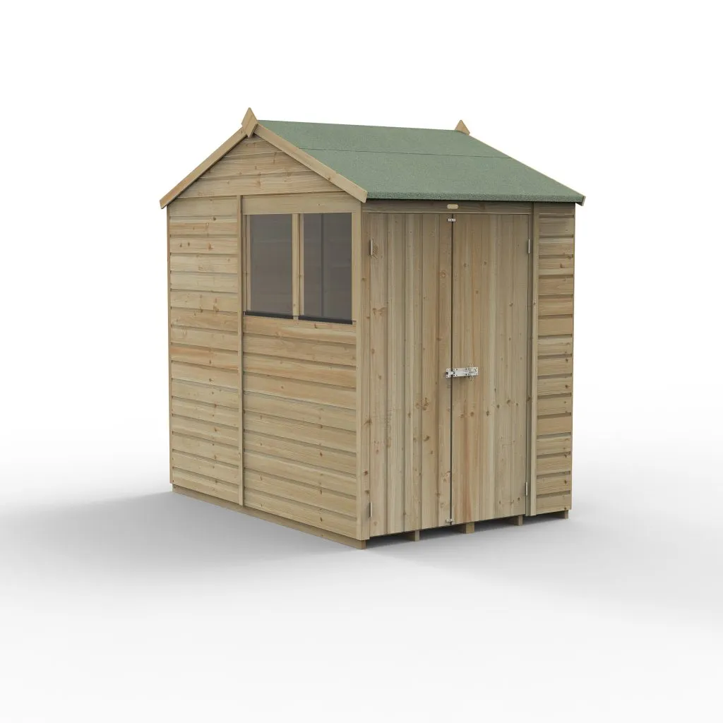 Forest Garden Beckwood 5x7 Reverse Apex Shed with 2 Windows and Double Door