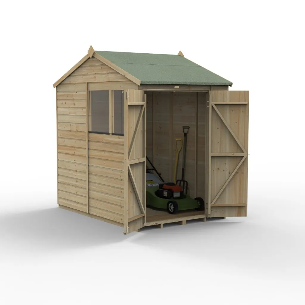 Forest Garden Beckwood 5x7 Reverse Apex Shed with 2 Windows and Double Door