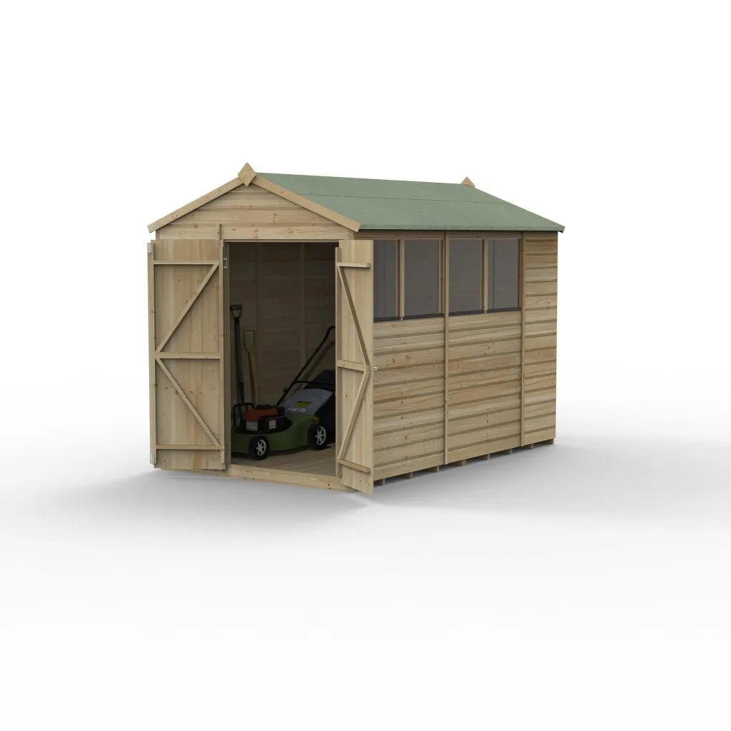 Forest Garden Beckwood 6x10 Apex Shed with 4 Windows and Double Door