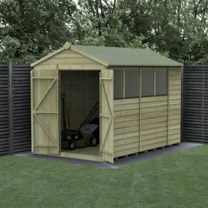 Forest Garden Beckwood 6x10 Apex Shed with 4 Windows and Double Door