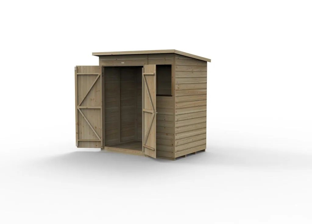 Forest Garden Beckwood 6x4 Pent Shed with Window and Double Door