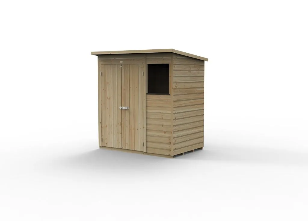 Forest Garden Beckwood 6x4 Pent Shed with Window and Double Door