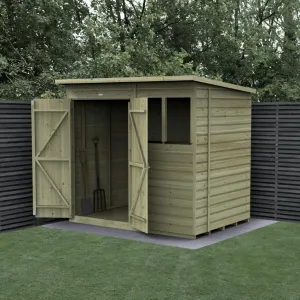 Forest Garden Beckwood 7x5 Pent Shed with 2 Windows and Double Door