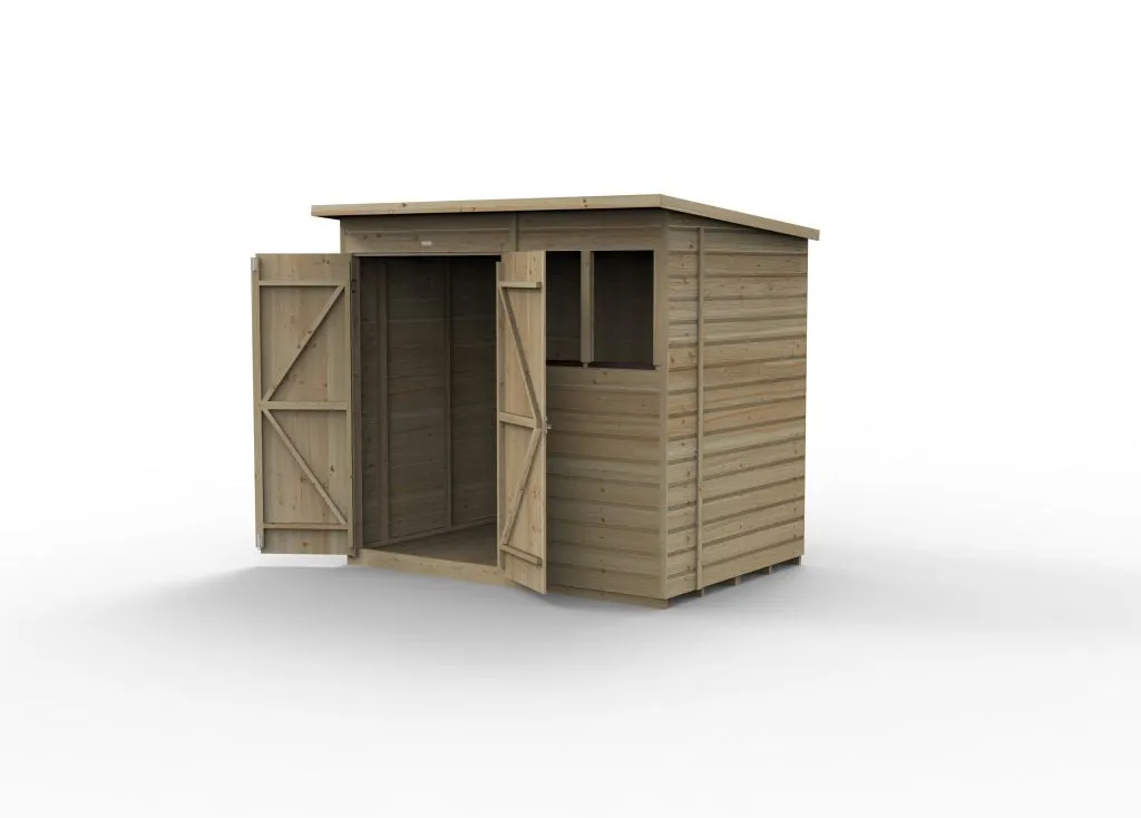 Forest Garden Beckwood 7x5 Pent Shed with 2 Windows and Double Door