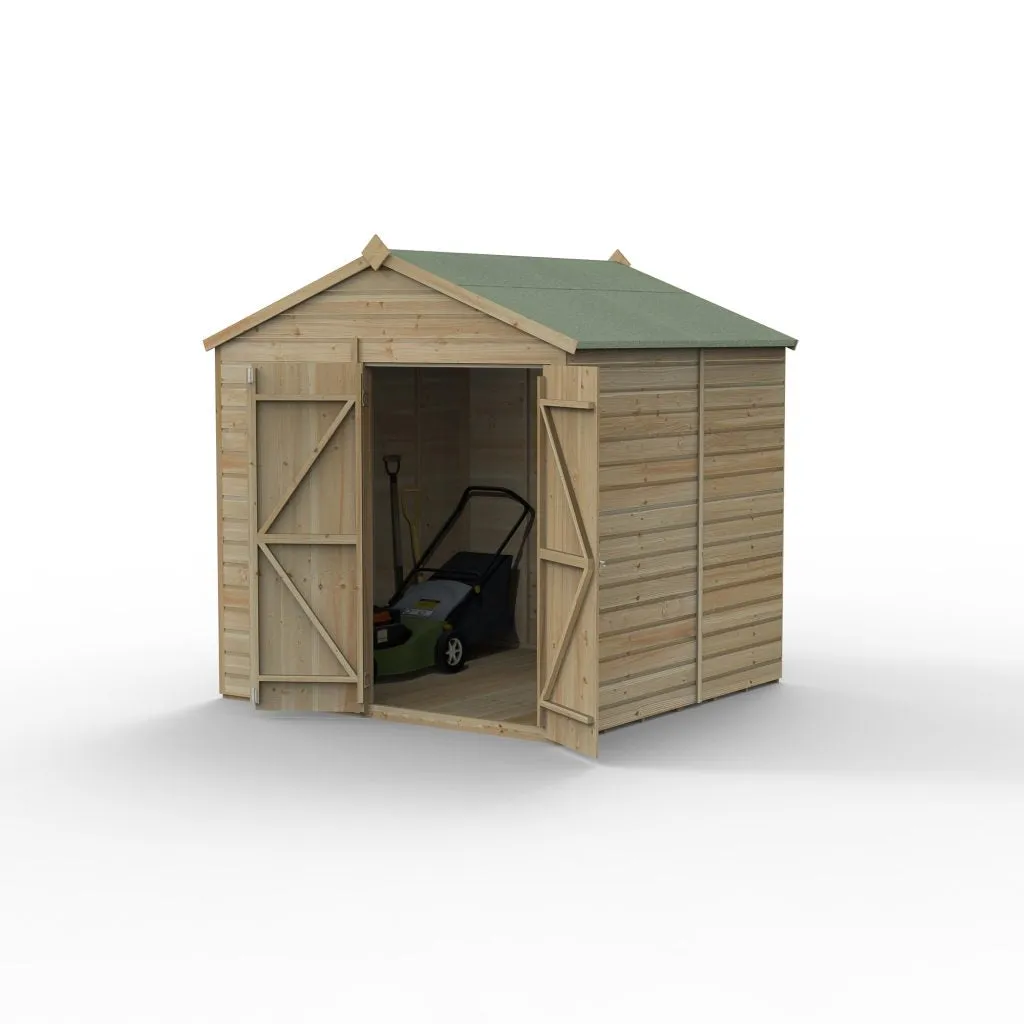 Forest Garden Beckwood 7x7 Apex Shed with No Windows and Double Door