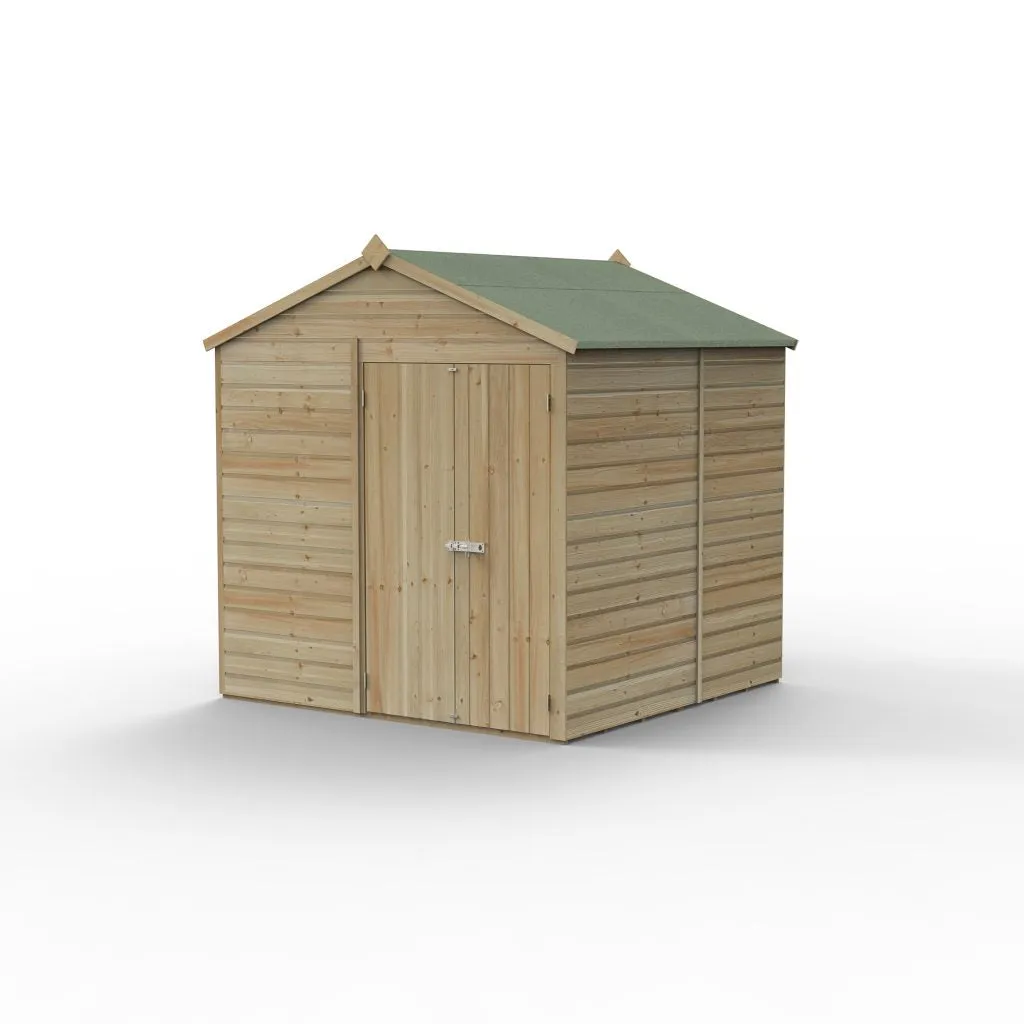 Forest Garden Beckwood 7x7 Apex Shed with No Windows and Double Door