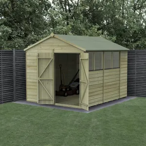Forest Garden Beckwood 8x10 Apex Shed with 4 Windows and Double Door