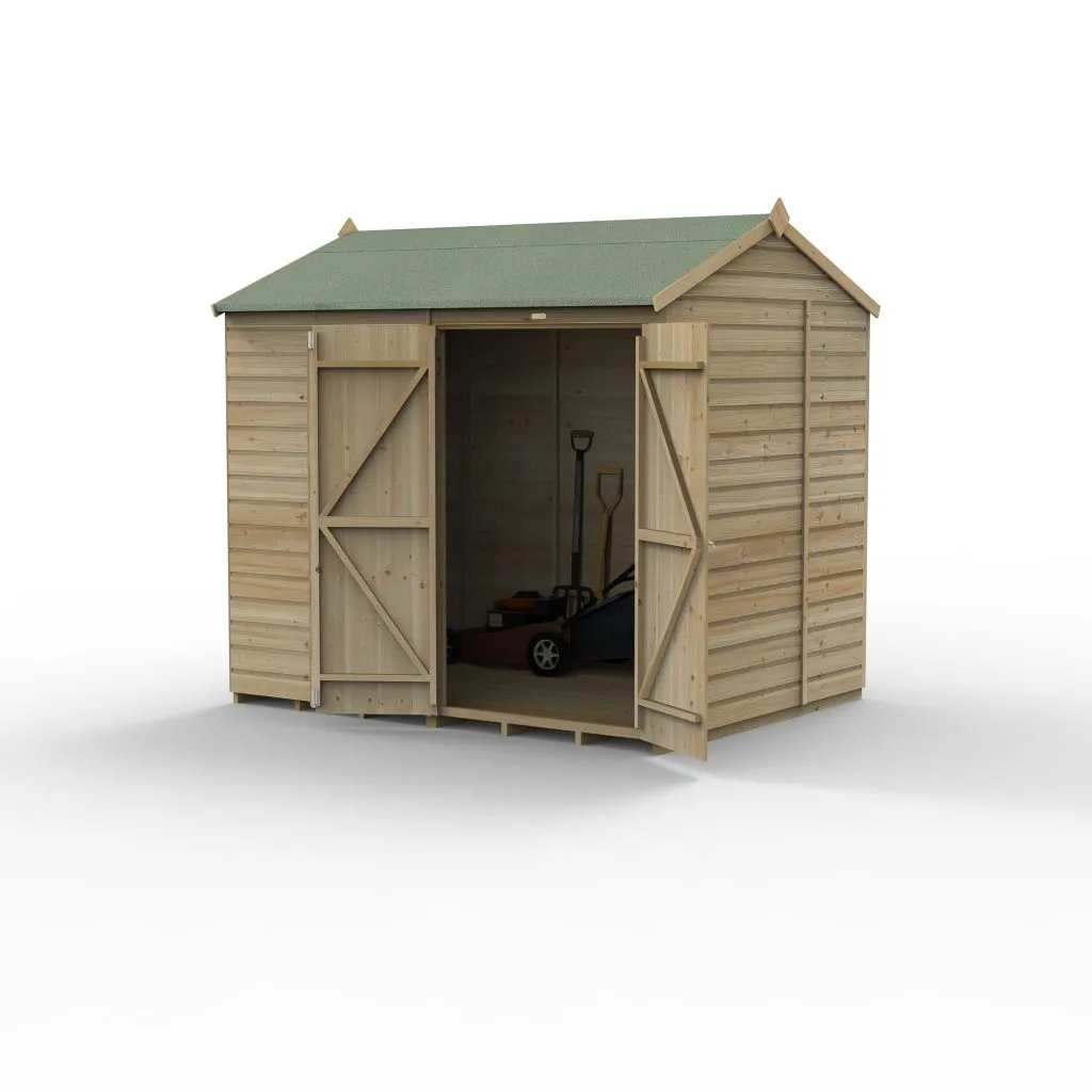 Forest Garden Beckwood 8x6 Reverse Apex Shed with Double Door