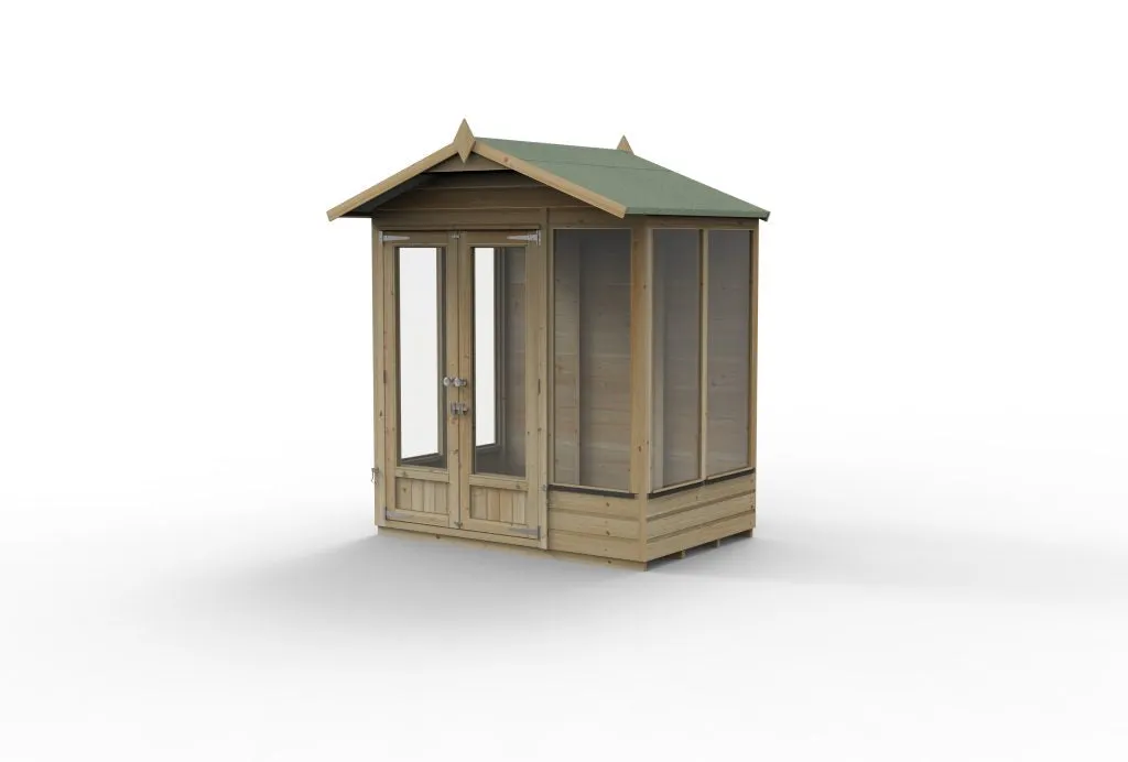 Forest Garden Beckwood Apex Summerhouse 6x4 with Double Door and 5 Windows