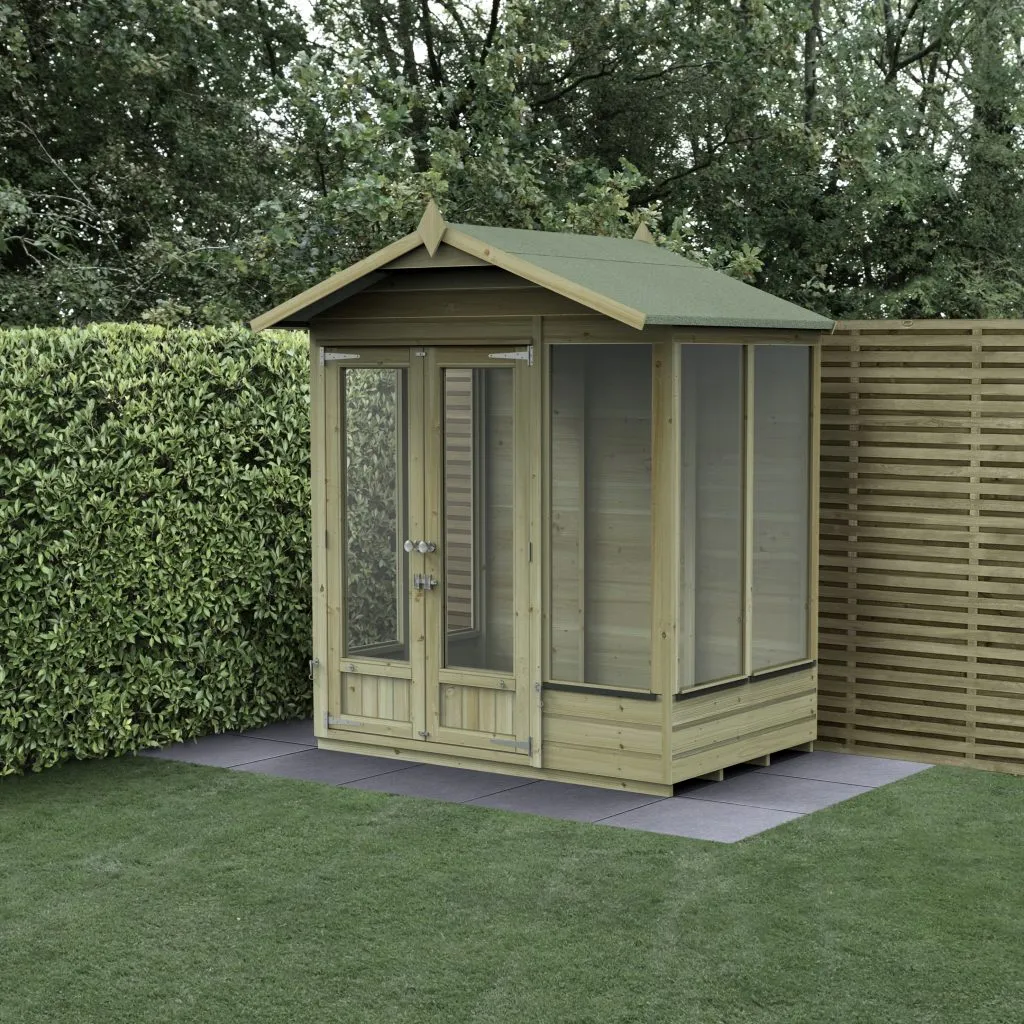 Forest Garden Beckwood Apex Summerhouse 6x4 with Double Door and 5 Windows