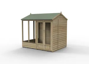 Forest Garden Beckwood Reverse Apex Summerhouse 8x6 - Double Door - 5 Windows