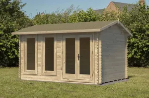 Forest Garden Chiltern 4m x 3m Double Glazed Log Cabin - Felt Shingles and Underlay