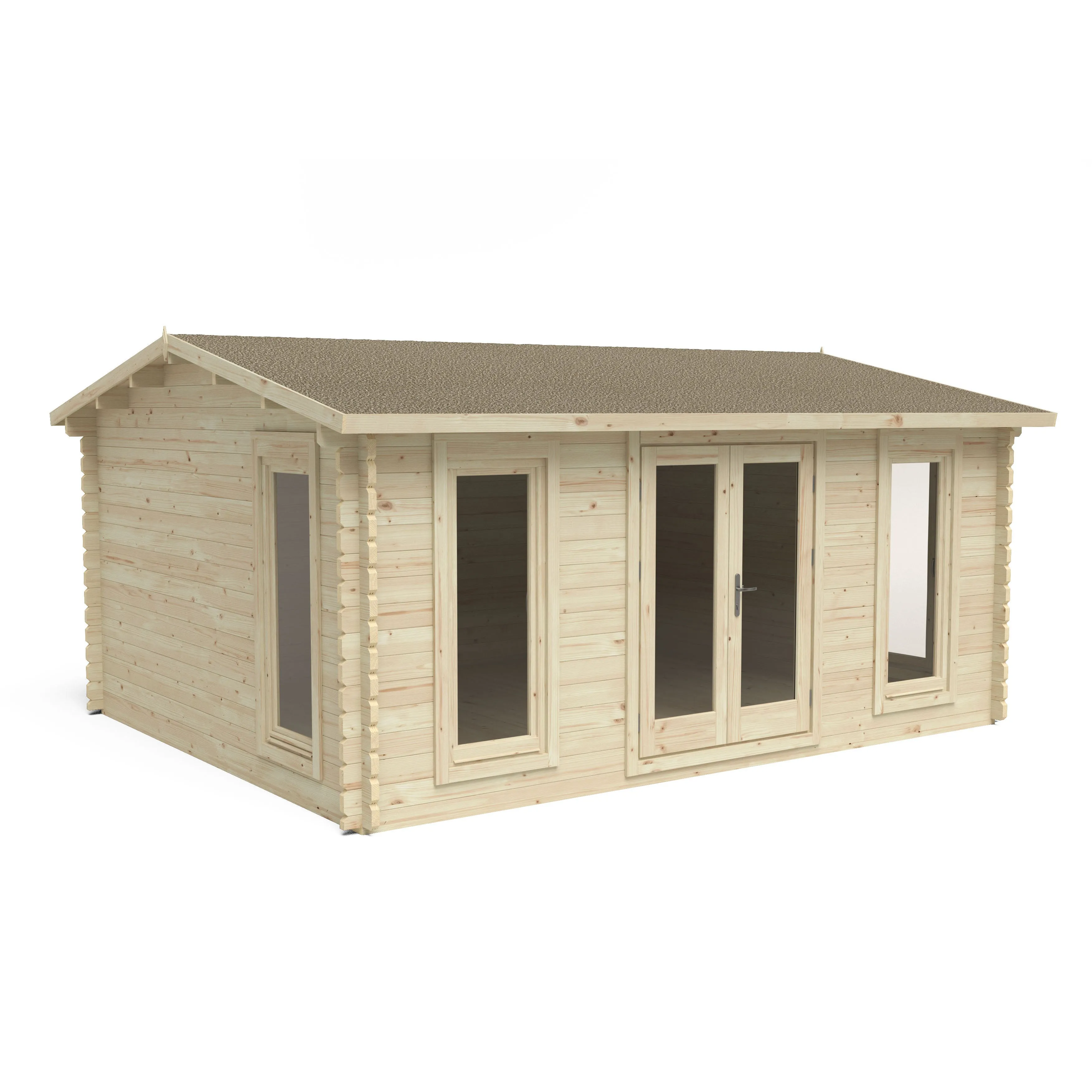 Forest Garden Rushock 5x4m Double Glazed Log Cabin with 24kg Polyester Felt - No Underlay