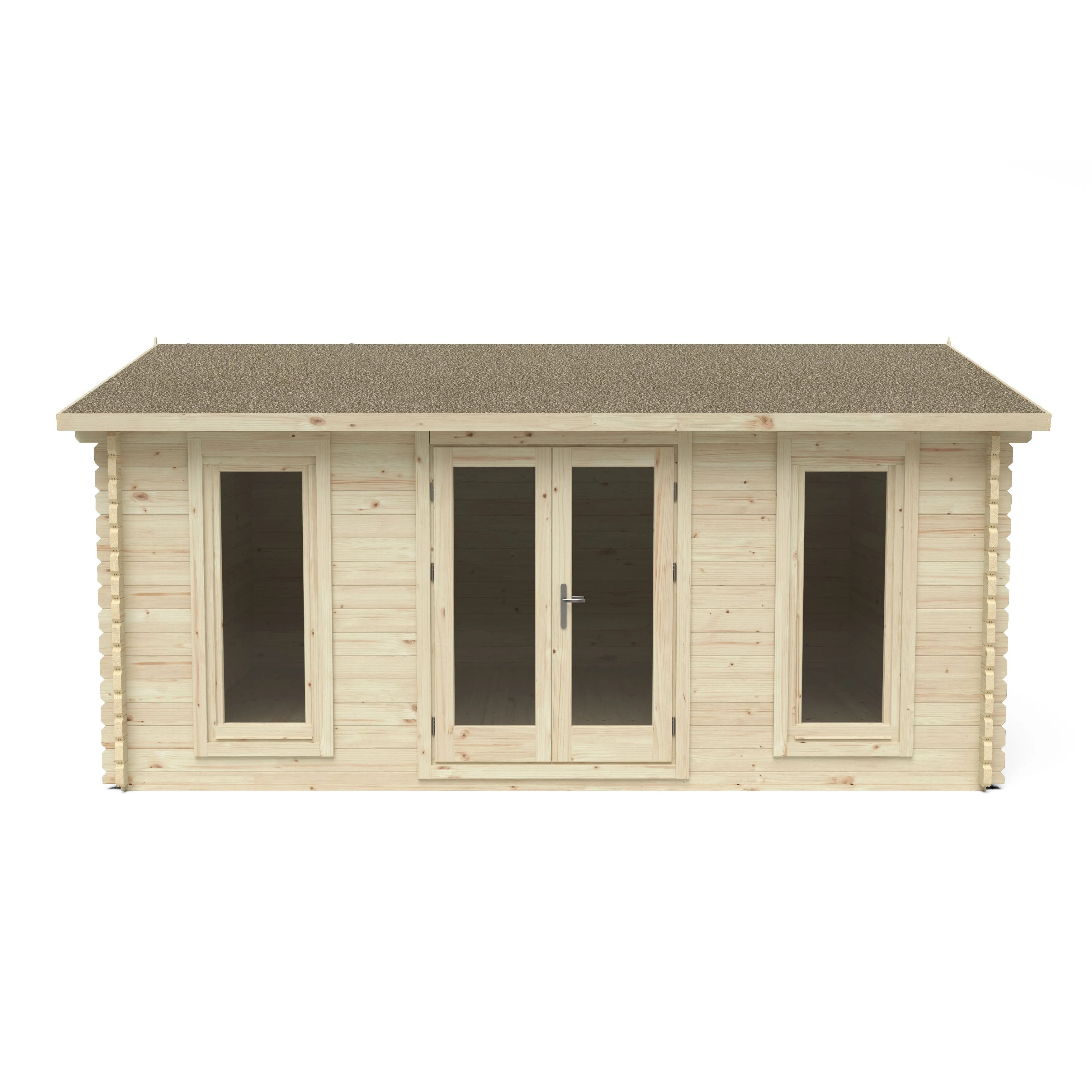 Forest Garden Rushock 5x4m Double Glazed Log Cabin with 24kg Polyester Felt - No Underlay