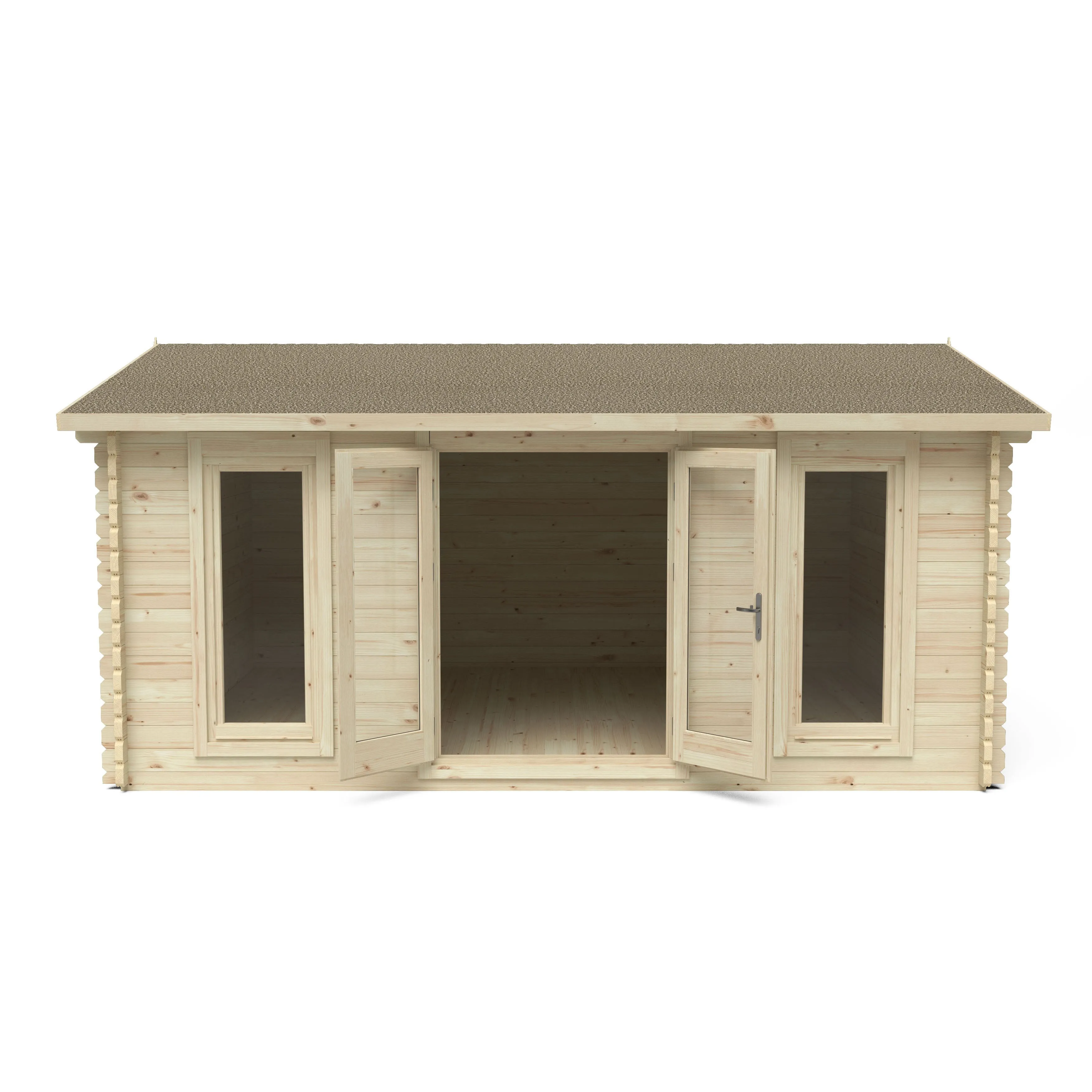Forest Garden Rushock 5x4m Double Glazed Log Cabin with 24kg Polyester Felt - No Underlay