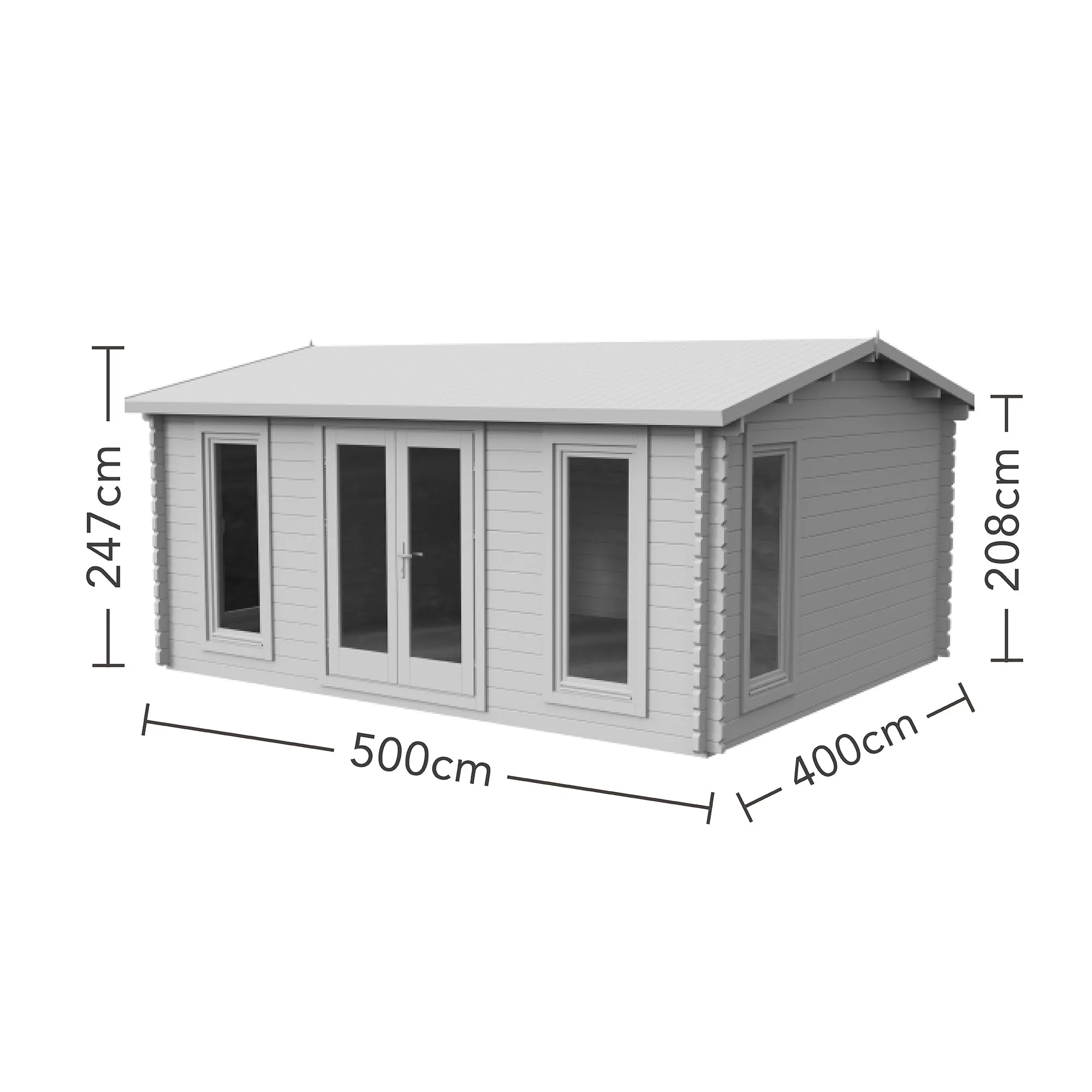 Forest Garden Rushock 5x4m Double Glazed Log Cabin with 24kg Polyester Felt - No Underlay