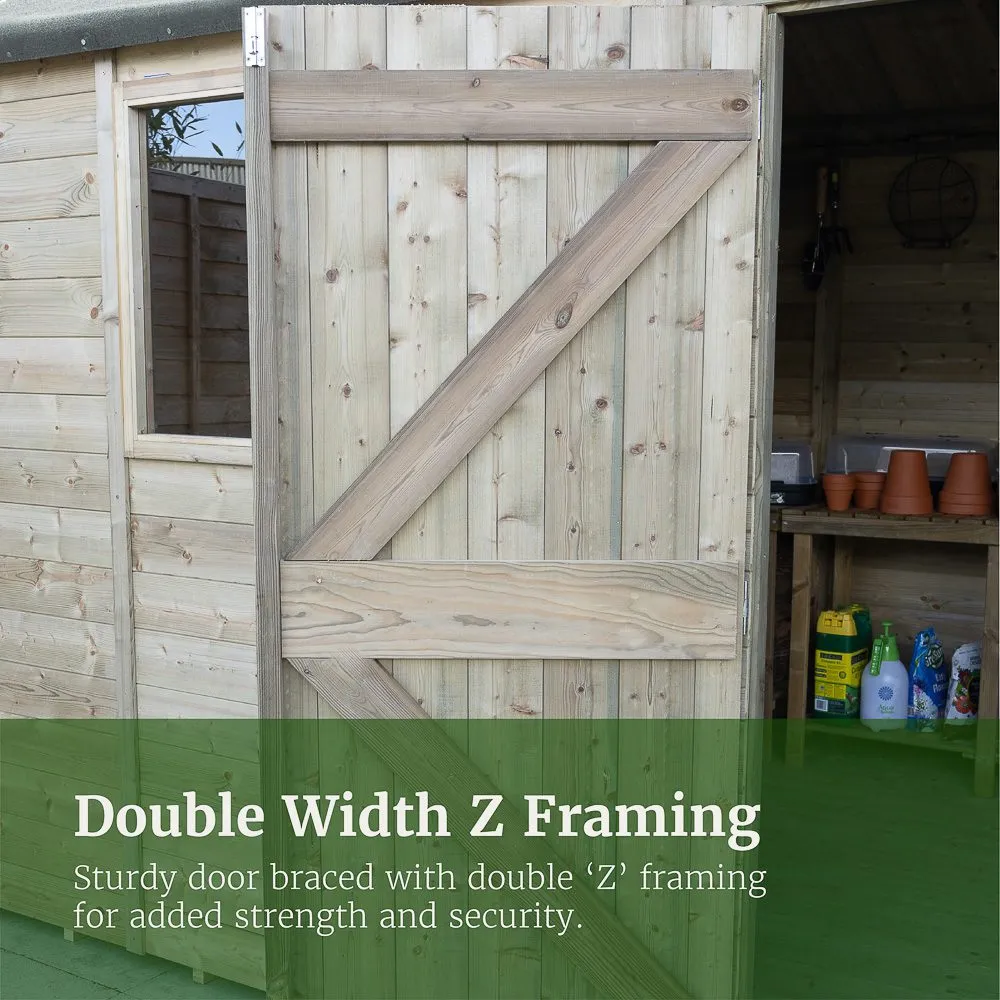 Forest Garden Timberdale 10x8 Apex Shed - Two Windows