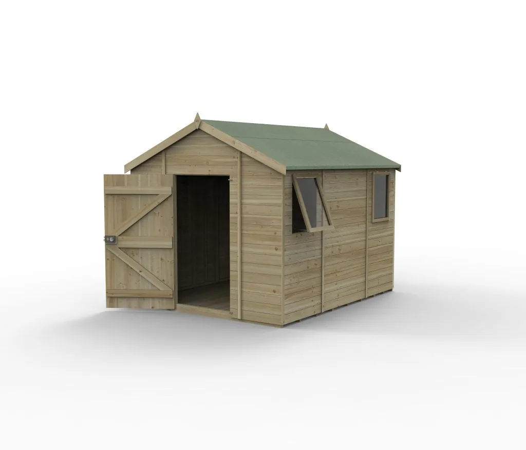 Forest Garden Timberdale 10x8 Apex Shed - Two Windows