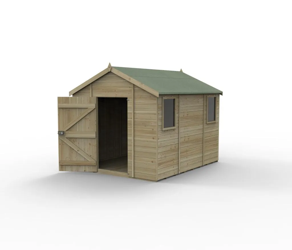 Forest Garden Timberdale 10x8 Apex Shed - Two Windows