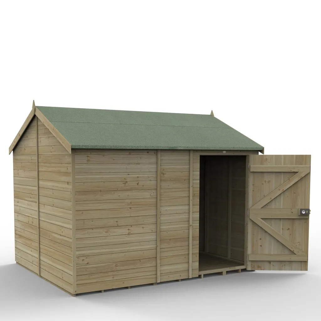 Forest Garden Timberdale 10x8 Reverse Apex Shed without Windows