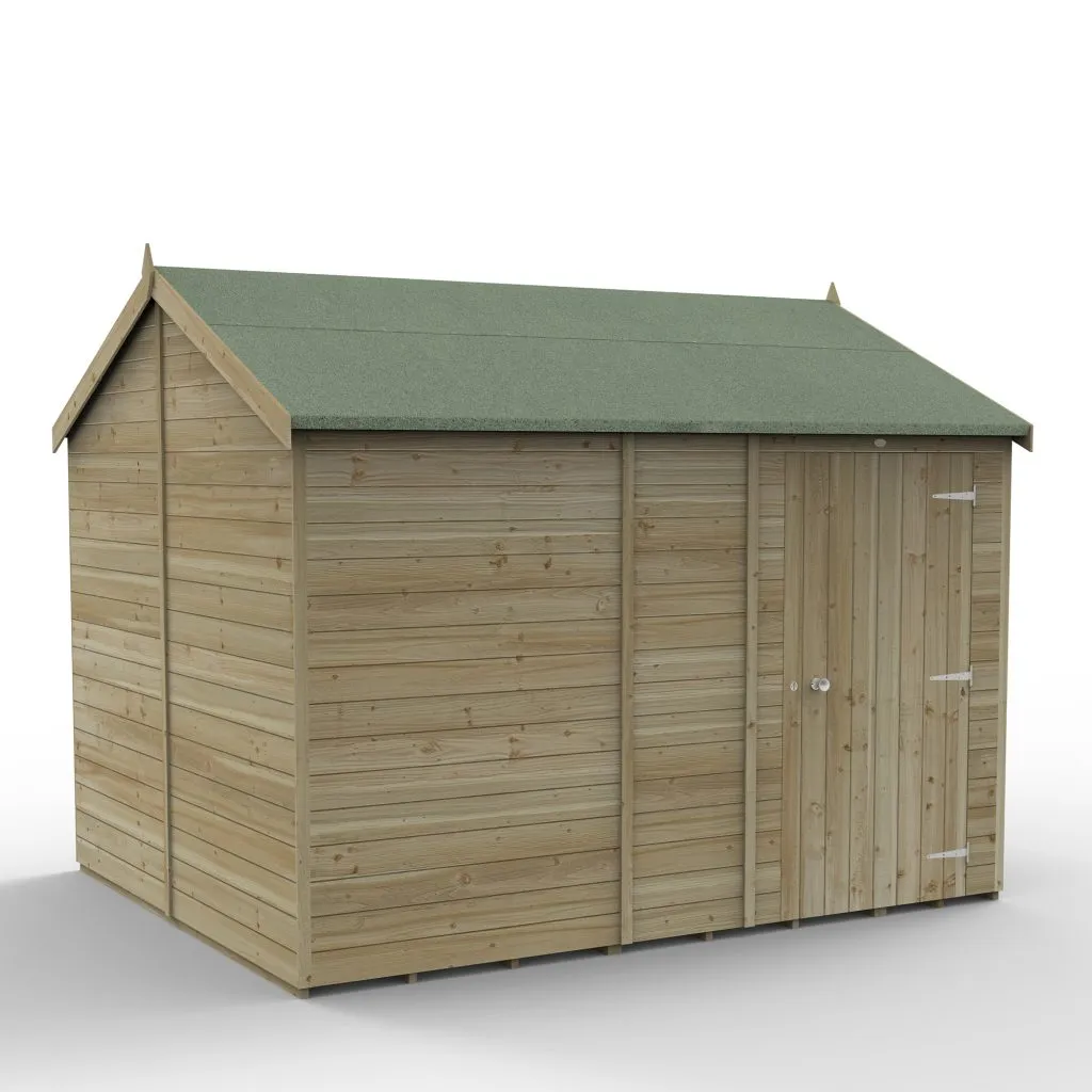 Forest Garden Timberdale 10x8 Reverse Apex Shed without Windows