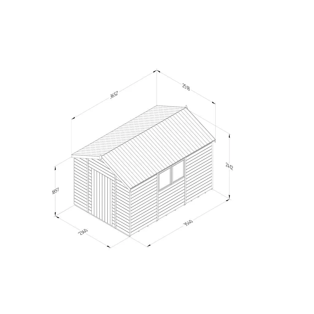 Forest Garden Timberdale 12x8 Apex Shed
