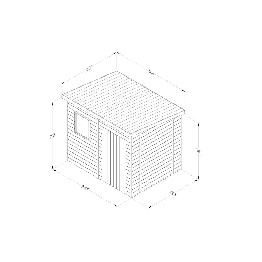 Forest Garden Timberdale 8x6 Pent Shed