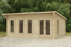 Forest Garden Wolverley 6x4m Double Glazed Log Cabin with 24kg Polyester Felt and Underlay