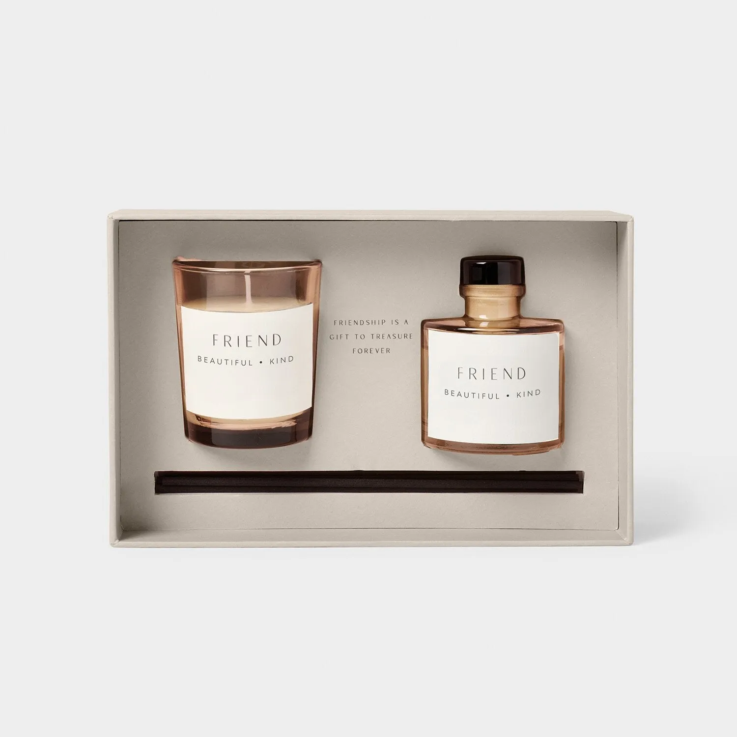 'Friend' Mini Votive & Reed Diffuser Gift Set | English Pear & White Tea