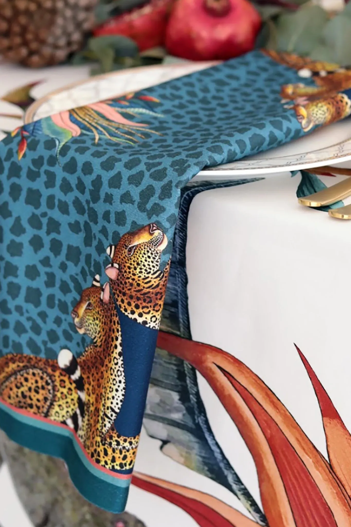 Frost Leopard Lily Napkins (Set of 2)