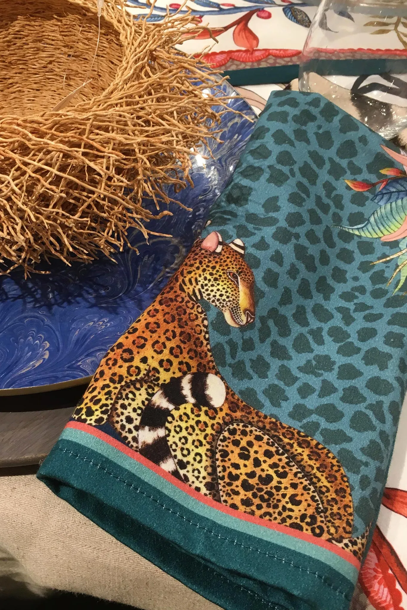 Frost Leopard Lily Napkins (Set of 2)