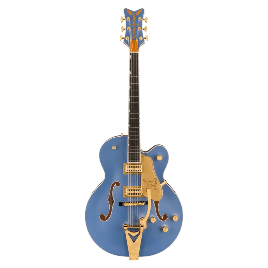 Gretsch Falcon Hollow Body Ebony Fingerboard with String Thru Bigsby and Gold Hardware - Cerulean Smoke