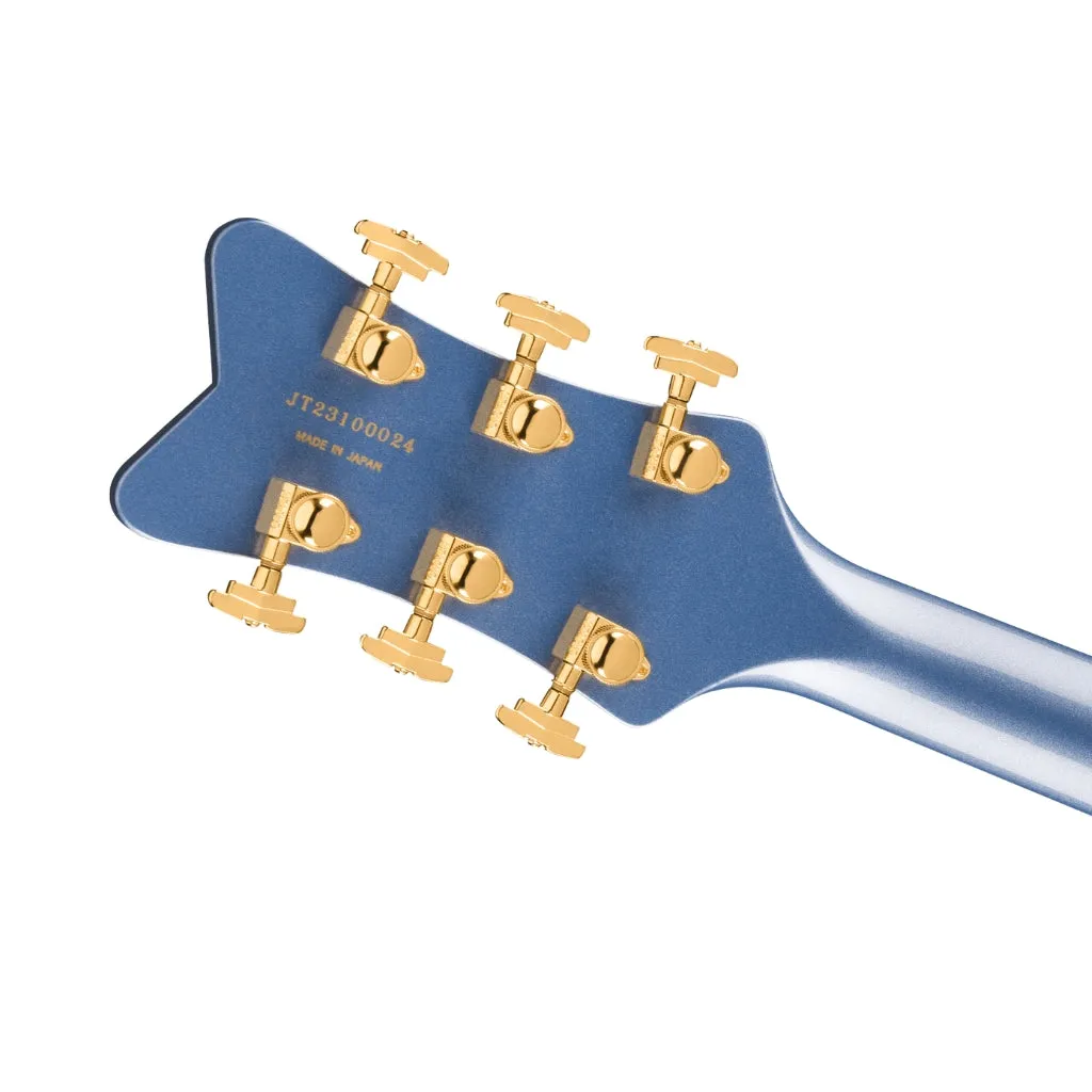 Gretsch Falcon Hollow Body Ebony Fingerboard with String Thru Bigsby and Gold Hardware - Cerulean Smoke