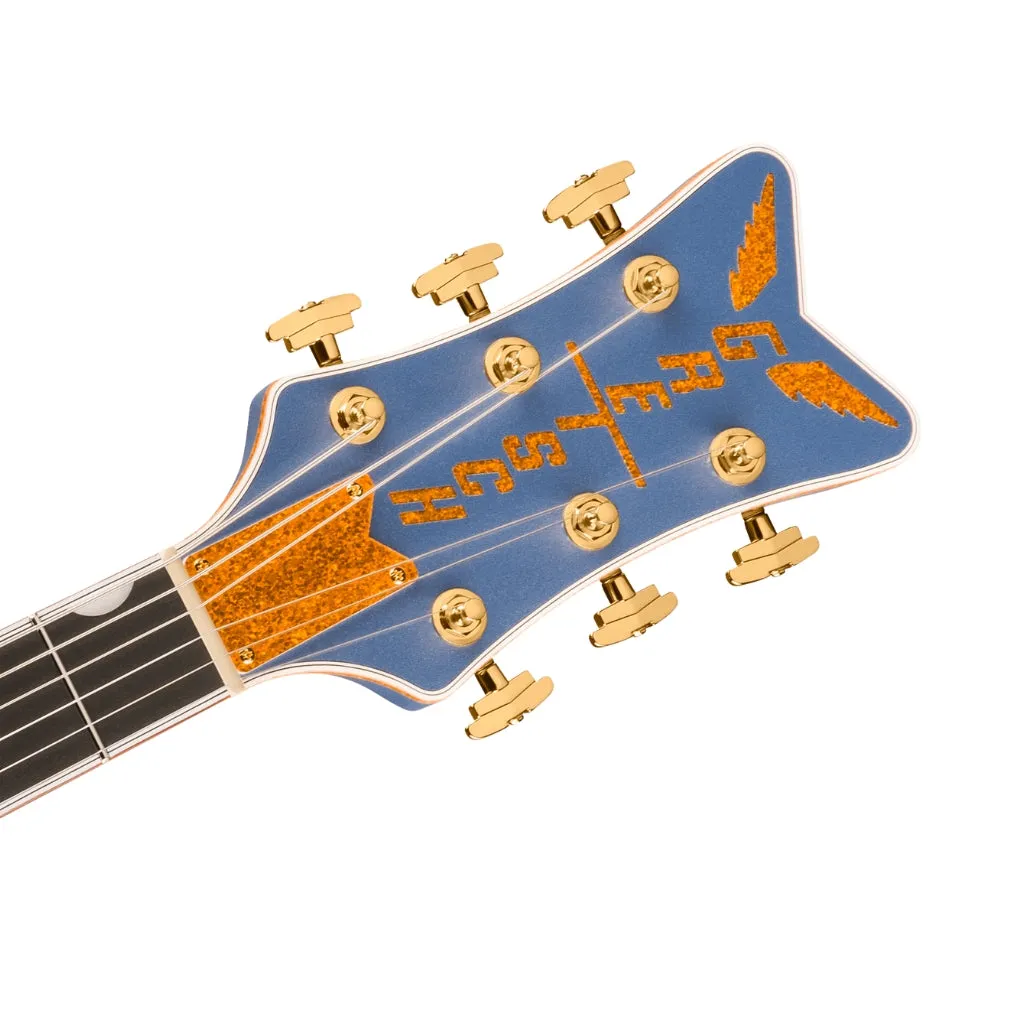 Gretsch Falcon Hollow Body Ebony Fingerboard with String Thru Bigsby and Gold Hardware - Cerulean Smoke